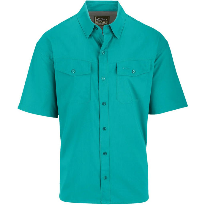 Drake Travelers Solid Dobby Short Sleeve Shirt Mens Shirts- Fort Thompson