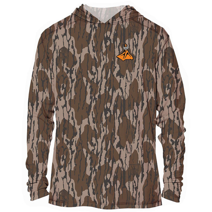 Front view of Fort Thompson Duck Foot SPF Hoodie in the color Bottomland.