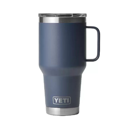 Yeti Rambler 30 oz Travel Mug With Stronghold Lid in the color Navy.