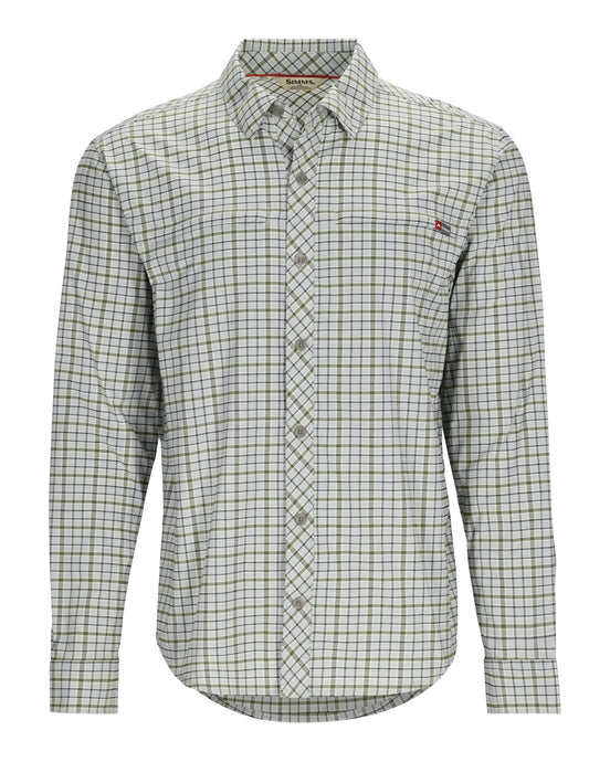 Simms Stone Cold Long Sleeve Shirt in the color Sterling Plaid