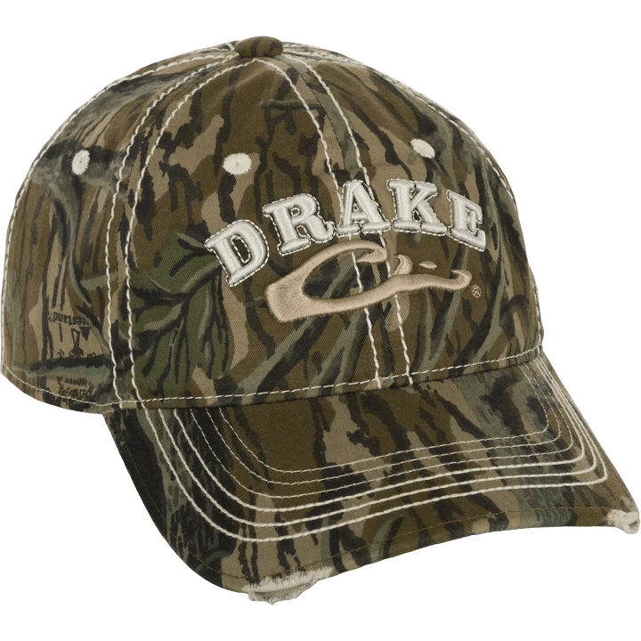 Load image into Gallery viewer, Drake Distressed 6-Panel Ball Cap in the color Original Treestand.
