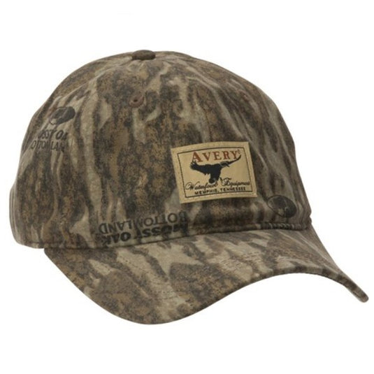 Avery Oil Cloth in the color Bottomland with the Avery logo.