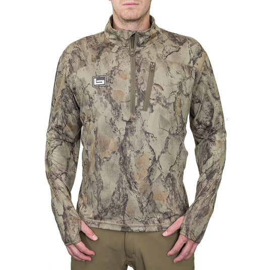 Banded TEC Stalker 1/4 Zip Pullover in the color Natural Gear with a tan Banded logo.