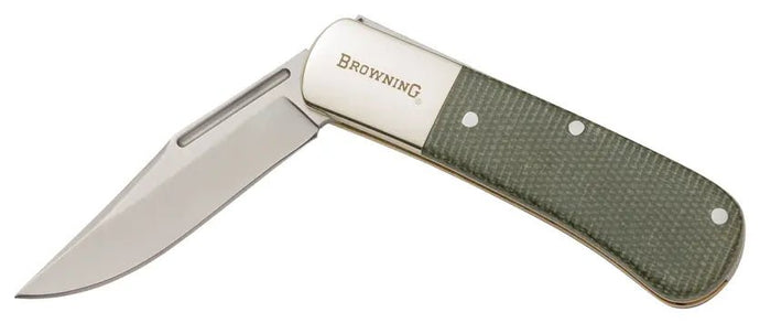 Browning Steambank knife in the halfway open position.