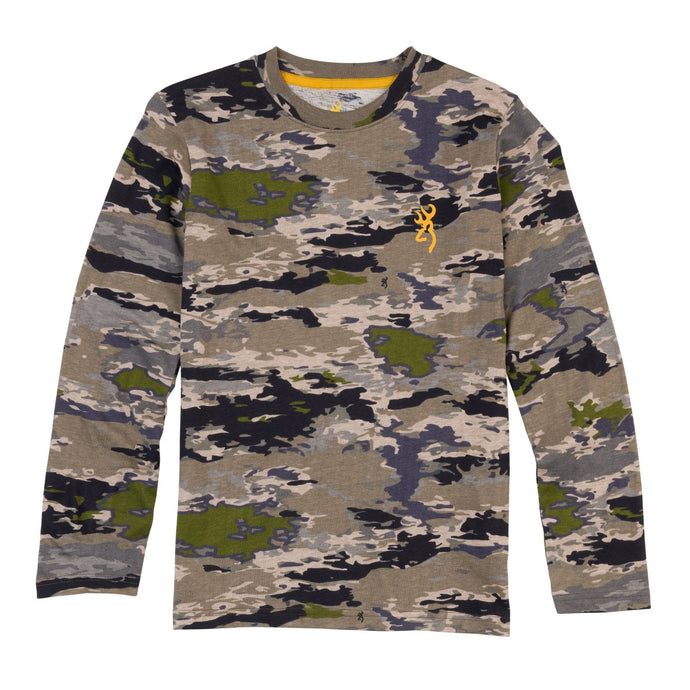 Front view of the Browning Wasatch Youth Long Sleeve Shirt in the color Ovix.