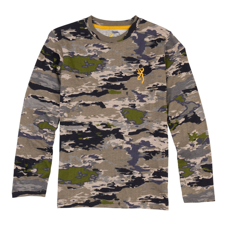 Load image into Gallery viewer, Front view of the Browning Wasatch Youth Long Sleeve Shirt in the color Ovix.
