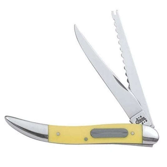 Case Fishing Folding Knife Yellow Synthetic 00120 Knives- Fort Thompson