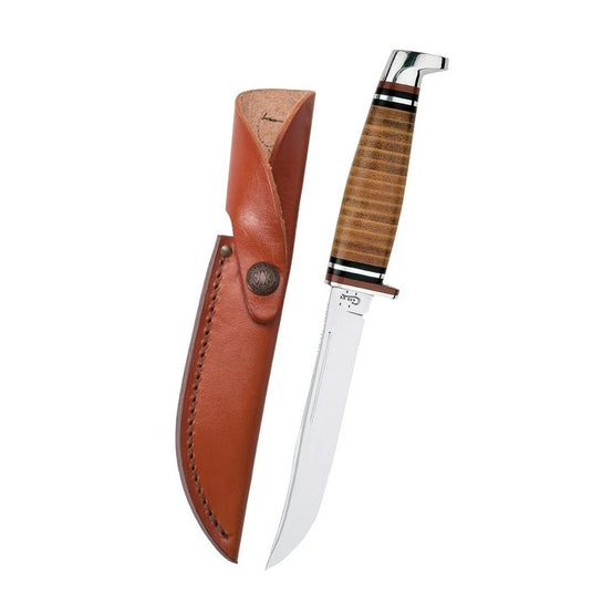 Case Leather Utility Hunter 00381 Knife with Leather Sheath Knives- Fort Thompson
