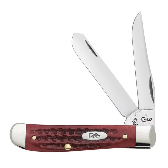 Case Pocket Worn Old Red Bone Corn Cob Jig Mini Trapper 00784 Knife Knives- Fort Thompson