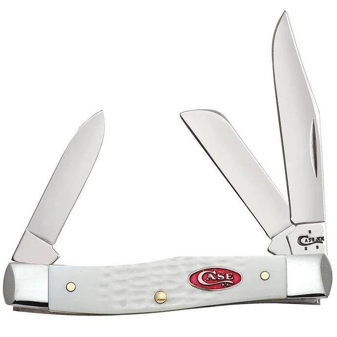 Case SparXX White Synthetic Standard Jig Sloped Bolster Medium Stockman 60184 Knife Knives- Fort Thompson