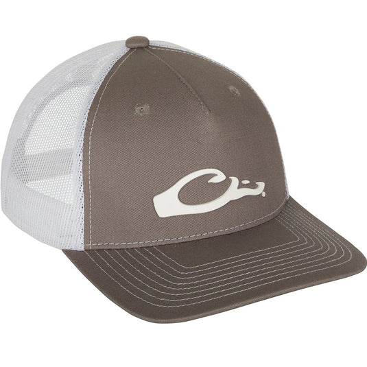 Drake 5-Panel Slick Logo Cap in the color Medium Gray featuring the Drake logo in white.