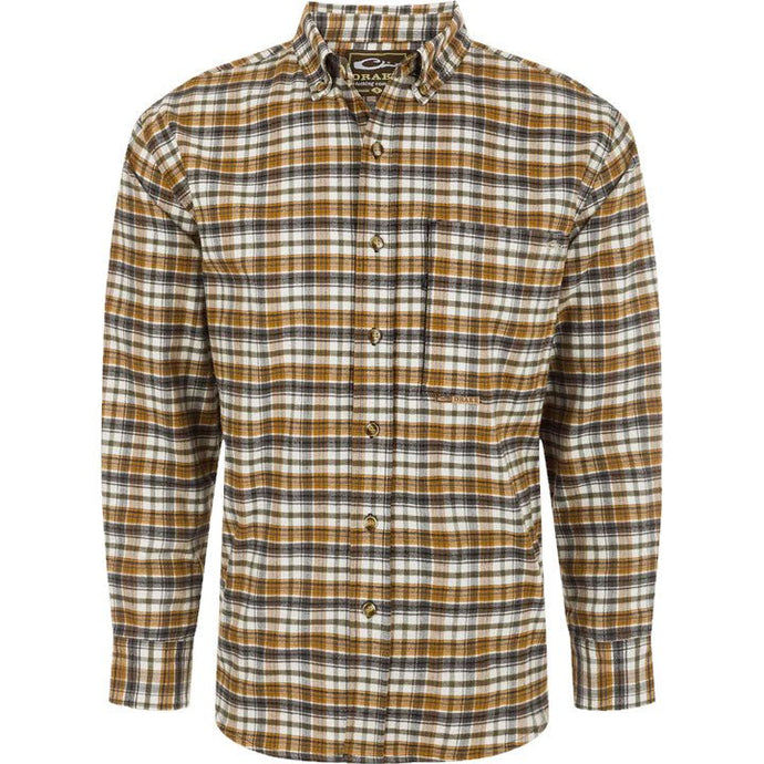 Drake Autumn Brushed Twill Plaid Long Sleeve Shirt Mens Shirts- Fort Thompson