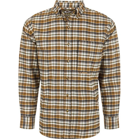 Drake Autumn Brushed Twill Plaid Long Sleeve Shirt Mens Shirts- Fort Thompson
