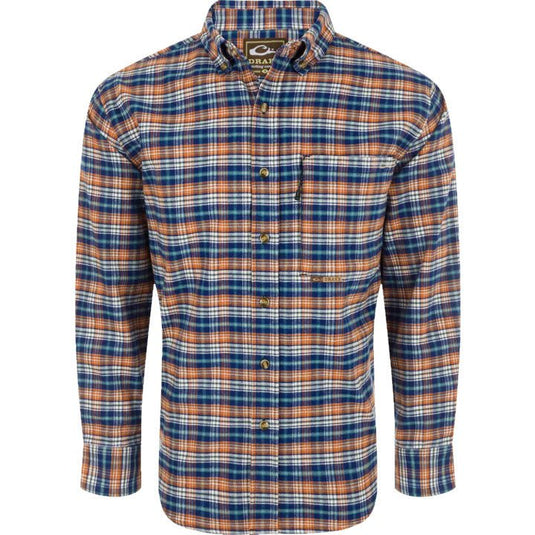 Drake Autumn Brushed Twill Plaid Long Sleeve Shirt Mens Shirts- Fort Thompson