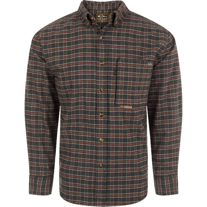 Load image into Gallery viewer, Drake Autumn Brushed Twill Plaid Long Sleeve Shirt Mens Shirts- Fort Thompson
