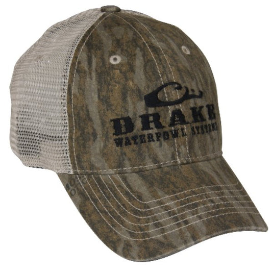 Drake Camo Mesh Back Cap in the color Mossy Oak Bottomland. 
