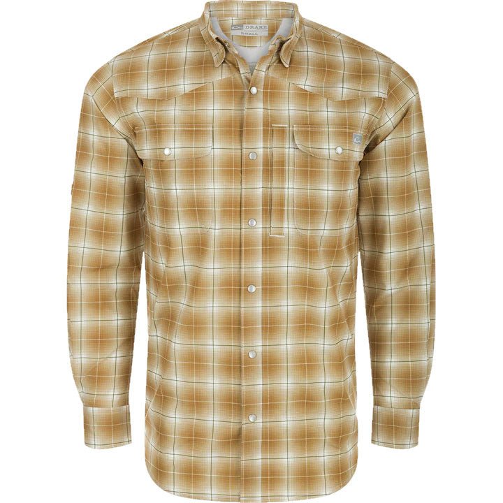 Load image into Gallery viewer, Drake Cinco Ranch Western Fall Plaid Long Sleeve Shirt Mens Shirts- Fort Thompson
