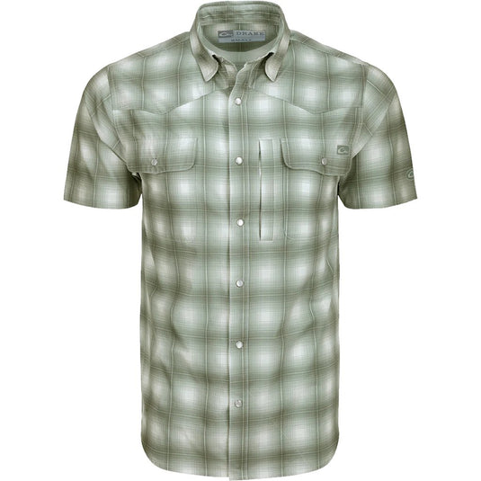 Drake Cinco Ranch Western Plaid Shirt S/S Mens Shirts- Fort Thompson