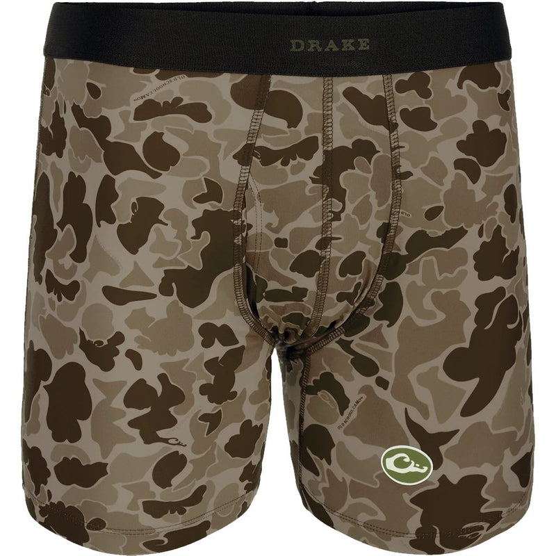 Load image into Gallery viewer, Drake Commando Boxer Brief Old School Underwear in the color TImber
