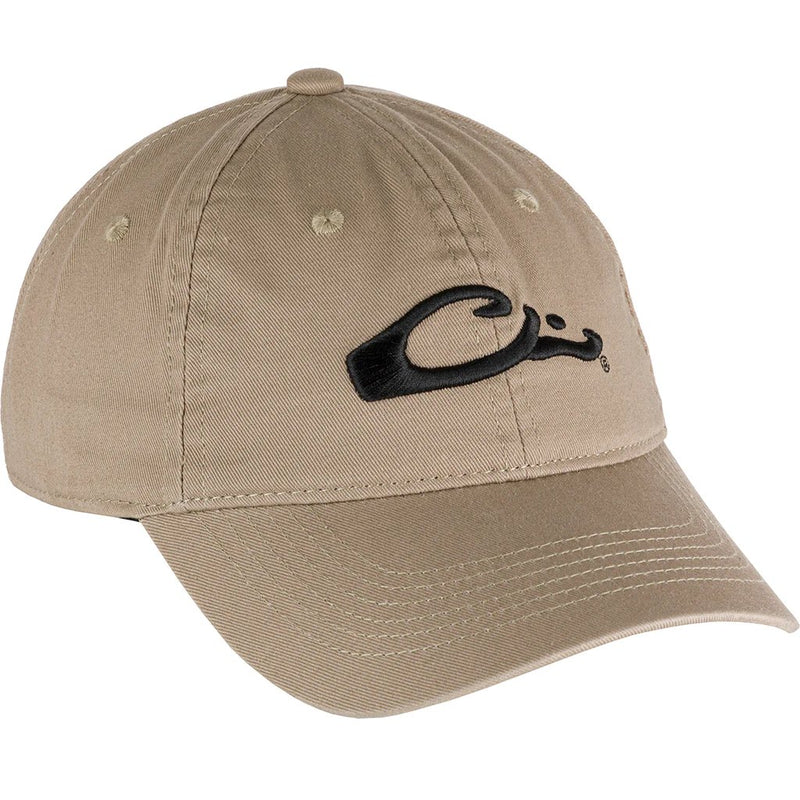 Load image into Gallery viewer, Image of khaki hat with Drake logo.
