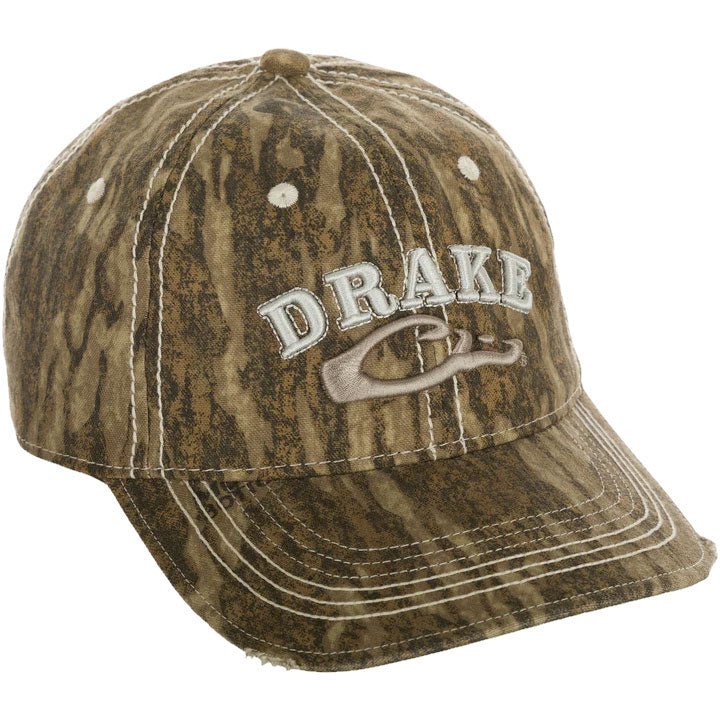 Load image into Gallery viewer, Drake Distressed 6-Panel Ball Cap in the color Bottomland.
