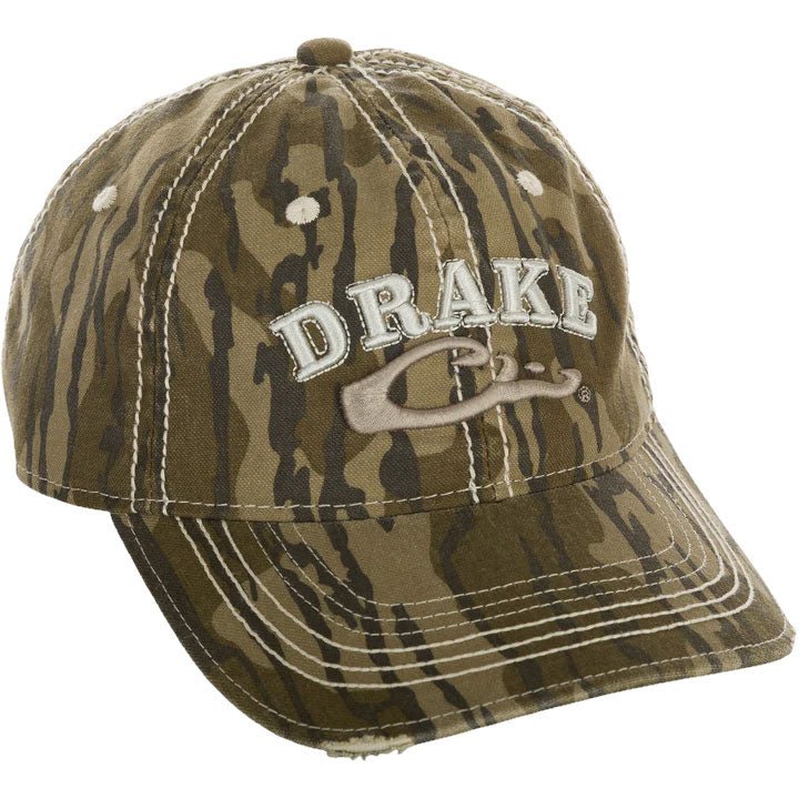 Load image into Gallery viewer, Drake Distressed 6-Panel Ball Cap in the color Original Bottomland.
