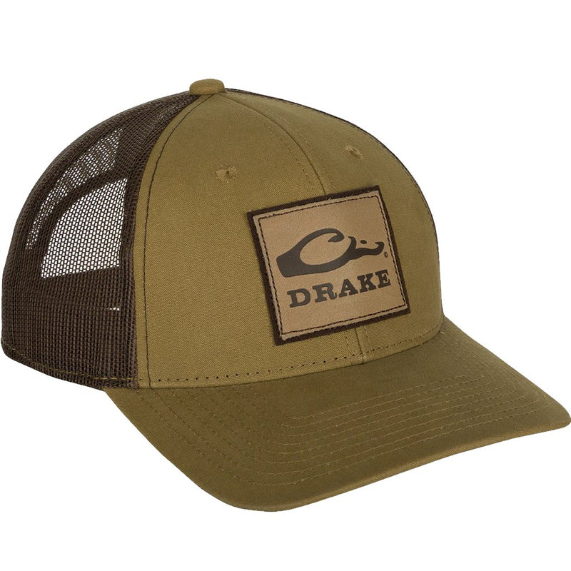 Load image into Gallery viewer, Drake Leather Patch Mesh Back Cap Mens Hats- Fort Thompson
