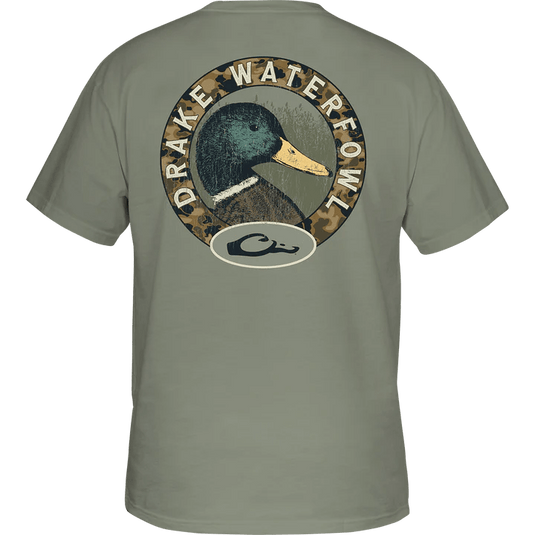 Drake Mallard Circle T-Shirt Short Sleeve Mens T-Shirts- Fort Thompson