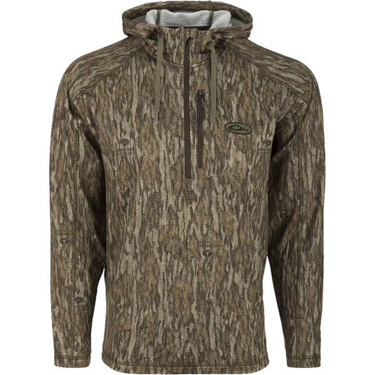 Drake MST Breathelite 1/4-Zip Camo Hooded Base Layer Mens Jackets- Fort Thompson