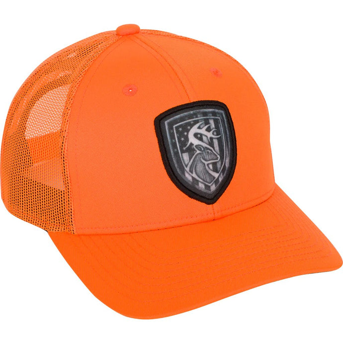 Drake Non-Typical Americana Shield Patch Mesh Back Cap Mens Hats- Fort Thompson