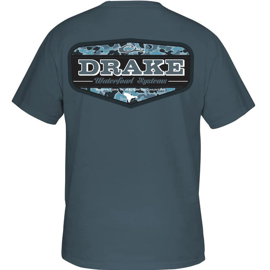 Drake Old School Badge Short Sleeve T-Shirt Mens T-Shirts- Fort Thompson
