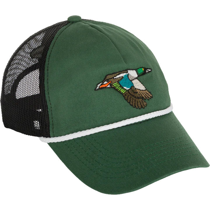 Load image into Gallery viewer, Drake Retro Duck Patch Cap with a shoveler duck embroidered on the front.
