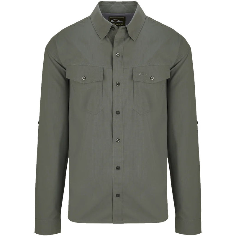 Load image into Gallery viewer, Drake Traveler&#39;s Solid Dobby Shirt L/S Mens Shirts- Fort Thompson
