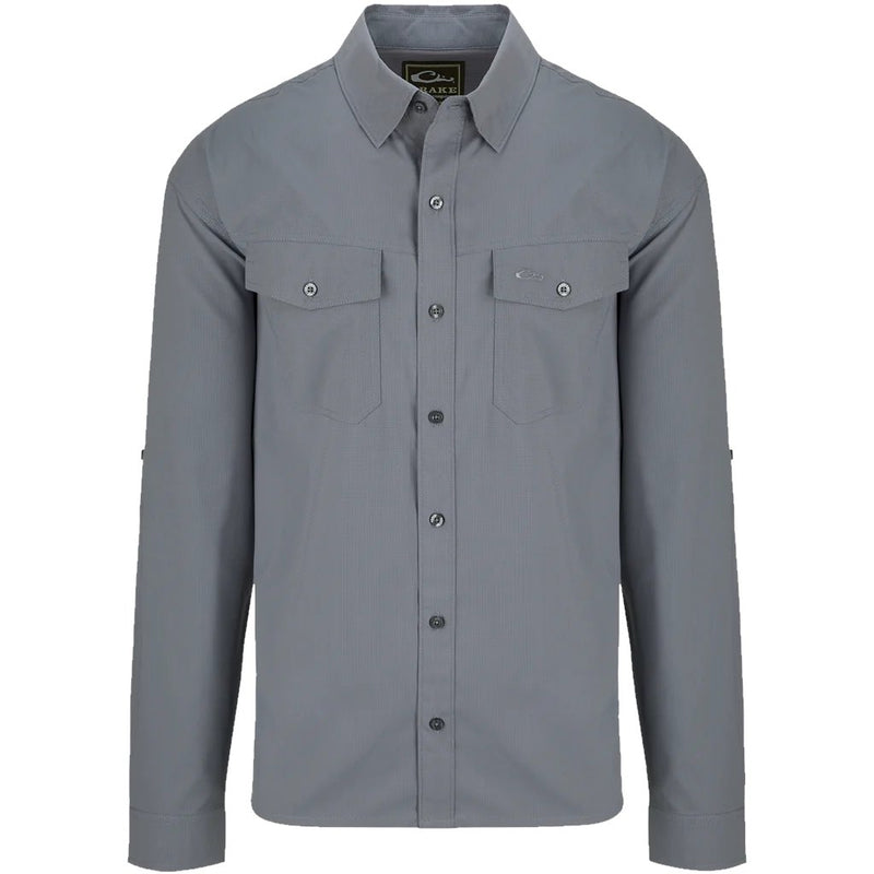 Load image into Gallery viewer, Drake Traveler&#39;s Solid Dobby Shirt L/S Mens Shirts- Fort Thompson
