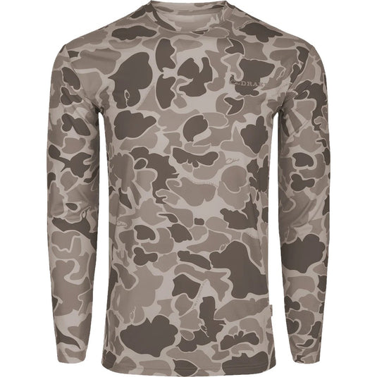 Drake Youth Performance Crew Print Long Sleeve Youth Shirts- Fort Thompson