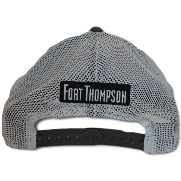 Load image into Gallery viewer, Back view of the Fort Thompson Duck Foot Scout Patch FT Cap with the words Fort Thompson in the center.
