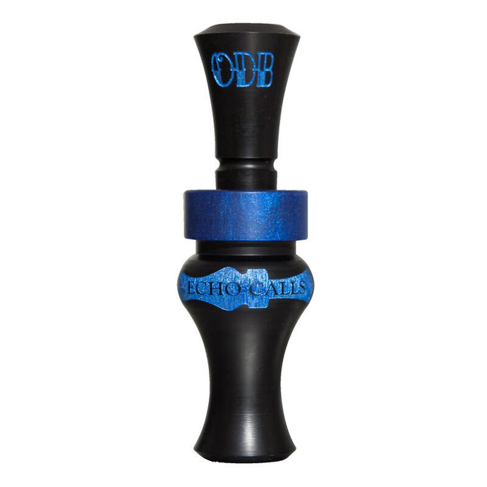 Echo ODB Call in matte black with a blue design that reads 