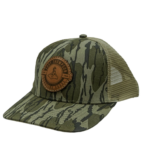 Fort Thompson Circle Leather Patch Trucker Hat FT Mens Hats- Fort Thompson