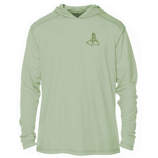 Front view of Fort Thompson Duck Foot SPF Hoodie in the color Sage.