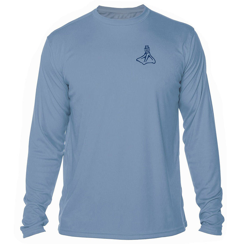Load image into Gallery viewer, Front view of the Fort Thompson Duck Foot SPF Shirt in the color Columbia Blue

