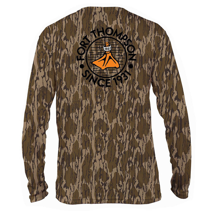 Back view of the Fort Thompson Duck Foot SPF Shirt in the color Bottomland