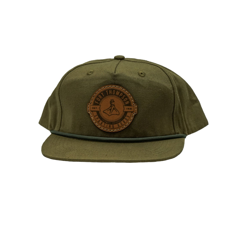 Load image into Gallery viewer, Fort Thompson Goat Rope Style Circle Leather Patch Hat FT Mens Hats- Fort Thompson
