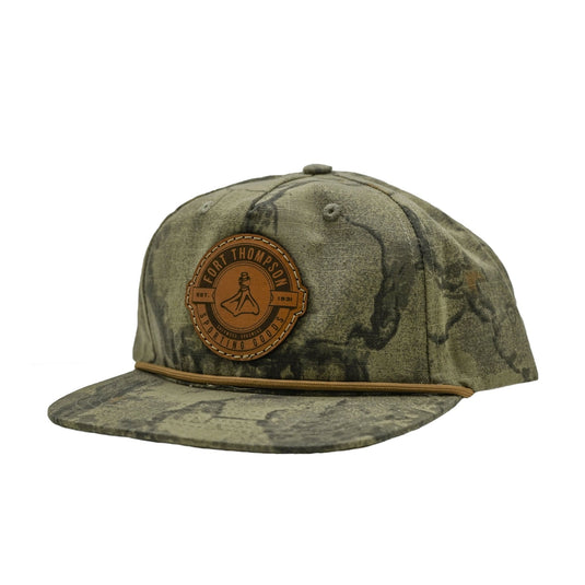 Fort Thompson Goat Rope Style Circle Leather Patch Hat FT Mens Hats- Fort Thompson