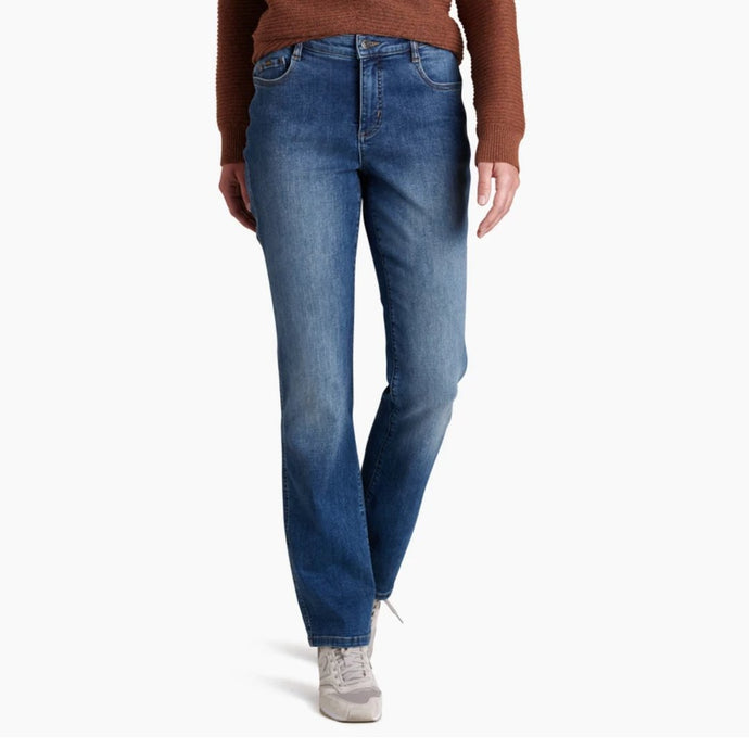 Kuhl 9' Kontour Flex Denim Straight in Vintage Blue.