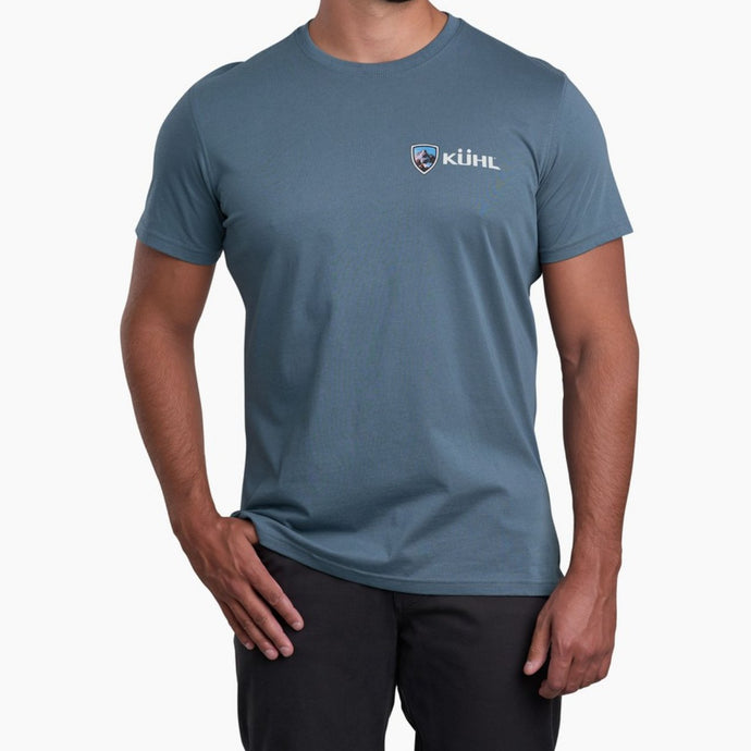 Kuhl Mountain T-Shirt in the color Deep Waters featuring a Kuhl logo.