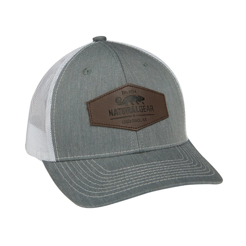 Load image into Gallery viewer, Natural Gear Leather Patch Trucker Cap Mens Hats- Fort Thompson
