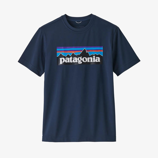 Patagonia Boys' Capilene Cool Daily P-6 Logo T-Shirt Youth T-Shirts- Fort Thompson