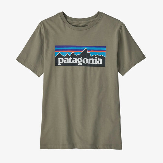 Patagonia Kids' Regenerative Organic Certified Cotton P-6 Logo T-Shirt Youth T-Shirts- Fort Thompson