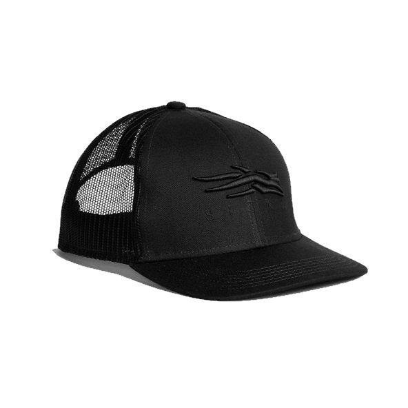 Sitka Icon Mid Trucker Hat in the color Black.