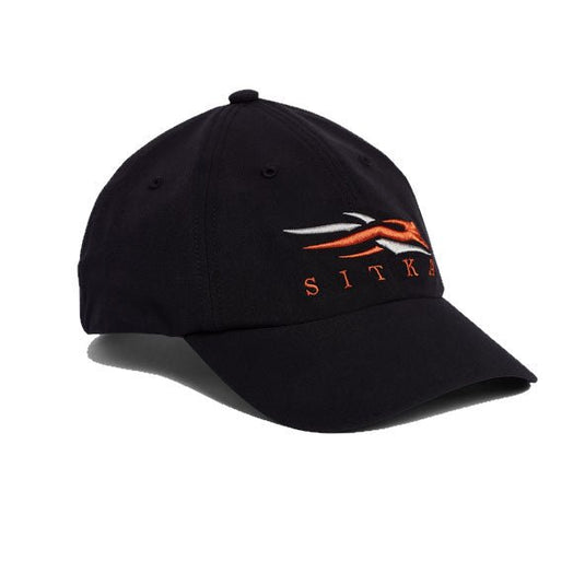Sitka Traverse Cap in the color Sitka Black featuring the Sitka Gear logo. 